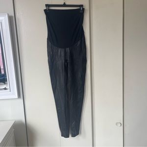 SPANX Maternity Faux Leather Leggings, Size Large